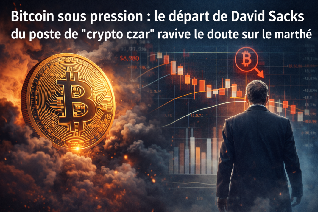 Bitcoin sous pression : le départ de David Sacks du poste de “crypto czar” ravive le doute sur le marché